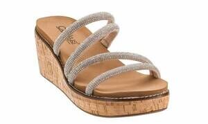 NEW CORKYS FOOTWEAR women's summer glow wedge sandals in rhinestone
